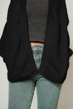 Cargar imagen en el visor de la galería, Poleron Ita - Tela Tejida Negra